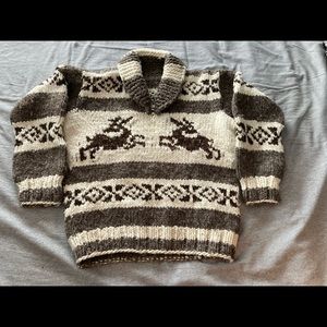 100% wool Cowichan sweater